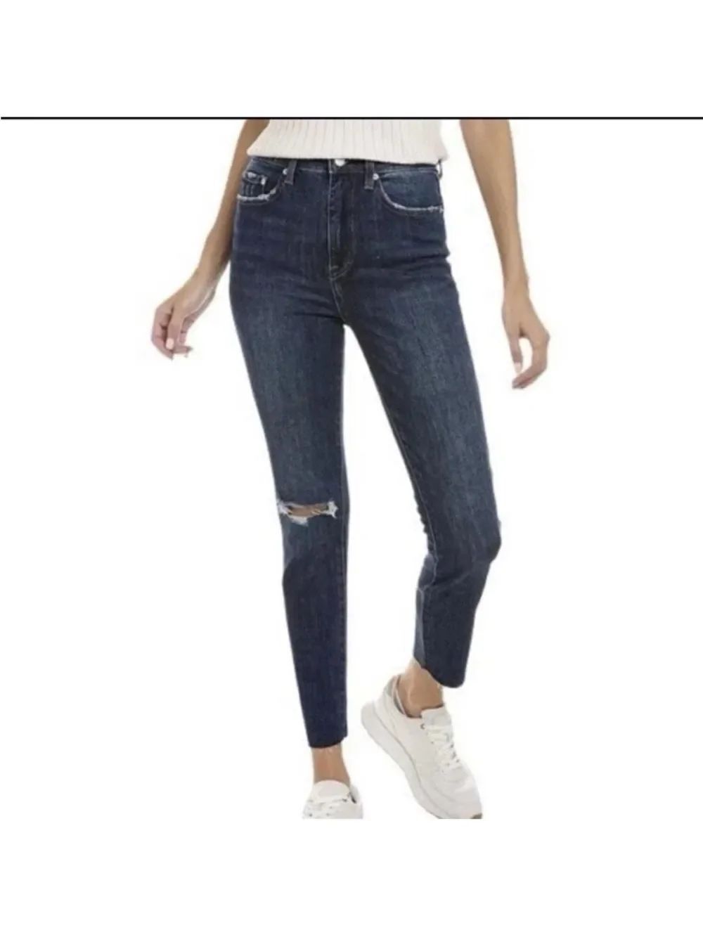 Pistola Cara Vintage Distressed High Rise Jeans in Essex Blue Wash Size 25
